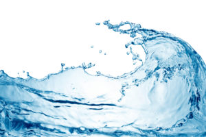 blue water wave isolated on white background